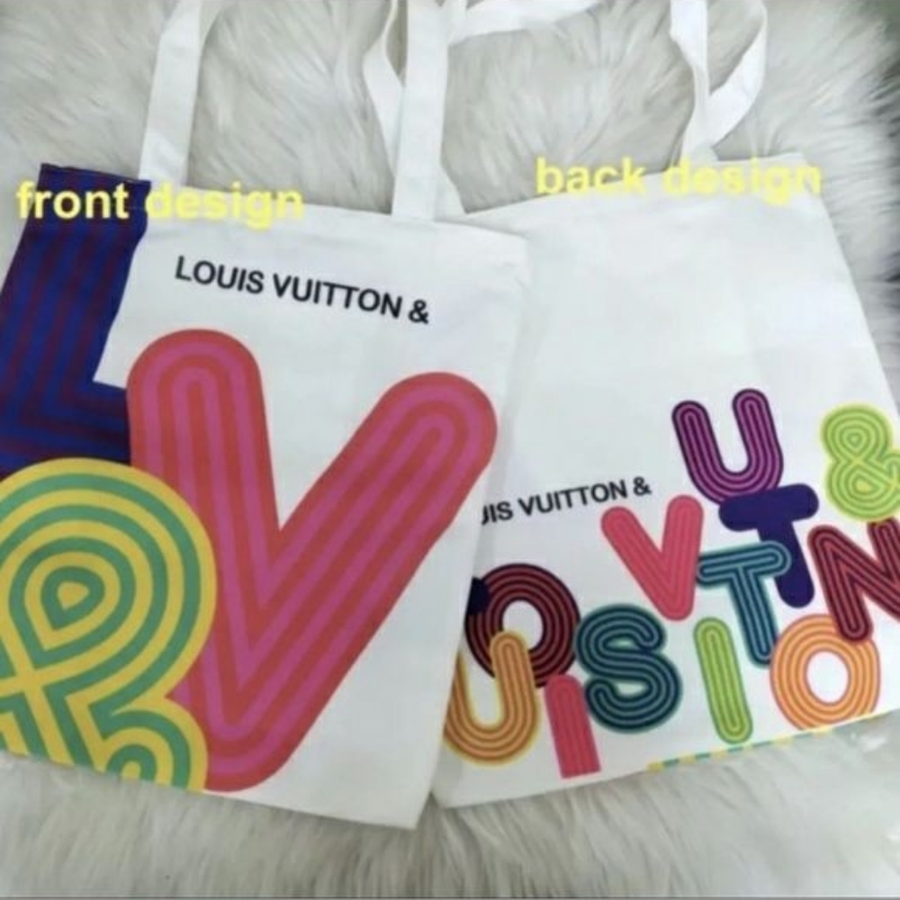 Louis Vuitton Canvas Double Sided Shopper Tote Bag Authentic!!